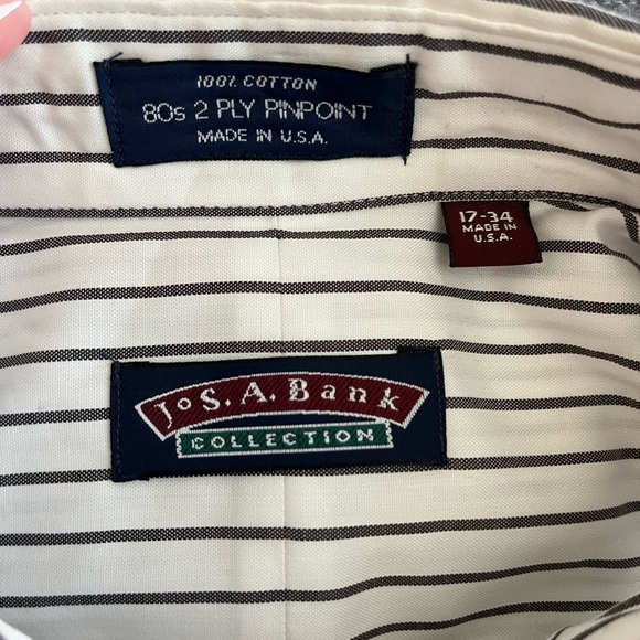 Jos A Bank Black and White Striped Dress Shirt - Picture 2 of 3
